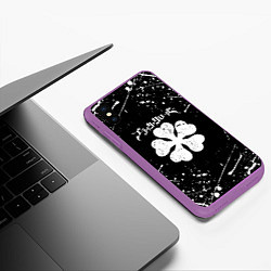 Чехол iPhone XS Max матовый ЧЁРНЫЙ КЛЕВЕР, цвет: 3D-фиолетовый — фото 2