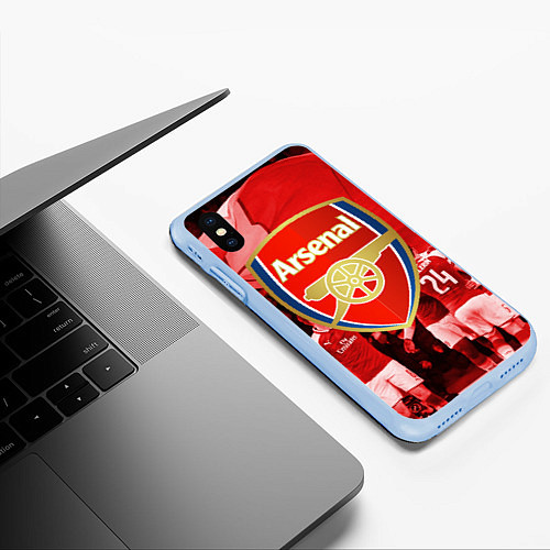 Чехол iPhone XS Max матовый Arsenal / 3D-Голубой – фото 3