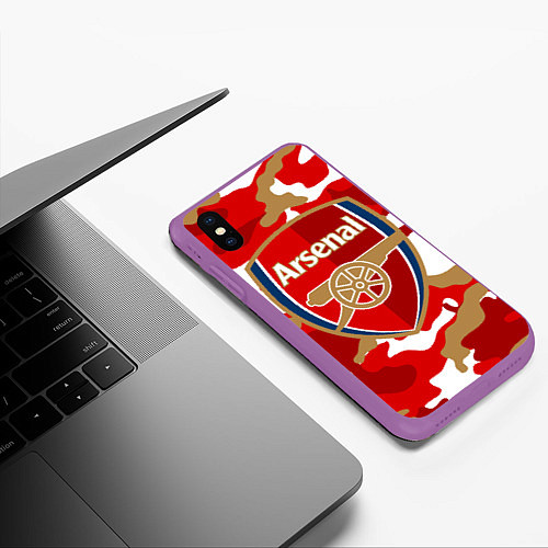 Чехол iPhone XS Max матовый Arsenal / 3D-Фиолетовый – фото 3