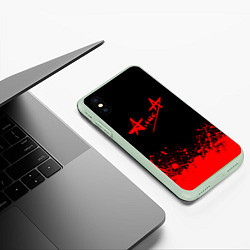 Чехол iPhone XS Max матовый АлисА на спине, цвет: 3D-салатовый — фото 2