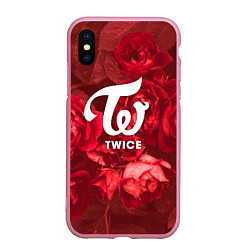 Чехол iPhone XS Max матовый TWICE, цвет: 3D-розовый