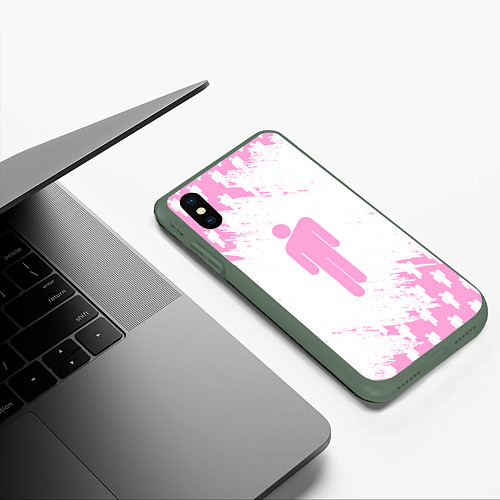 Чехол iPhone XS Max матовый Billie Eilish: Pink Style / 3D-Темно-зеленый – фото 3