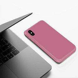 Чехол iPhone XS Max матовый Без дизайна цвета 3D-малиновый — фото 2