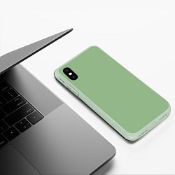 Чехол iPhone XS Max матовый Без дизайна, цвет: 3D-салатовый — фото 2