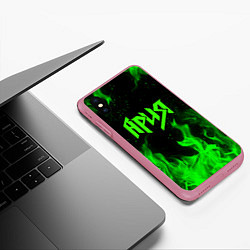 Чехол iPhone XS Max матовый АРИЯ, цвет: 3D-малиновый — фото 2