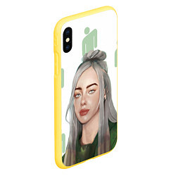 Чехол iPhone XS Max матовый Billie Eilish, цвет: 3D-желтый — фото 2