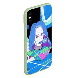 Чехол iPhone XS Max матовый Billie Eilish, цвет: 3D-салатовый — фото 2