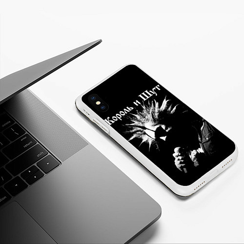 Чехол iPhone XS Max матовый Король и Шут Анархия спина / 3D-Белый – фото 3