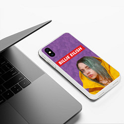 Чехол iPhone XS Max матовый Billie Eilish, цвет: 3D-белый — фото 2