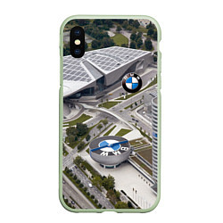 Чехол iPhone XS Max матовый BMW city, цвет: 3D-салатовый