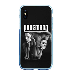 Чехол iPhone XS Max матовый LINDEMANN, цвет: 3D-голубой