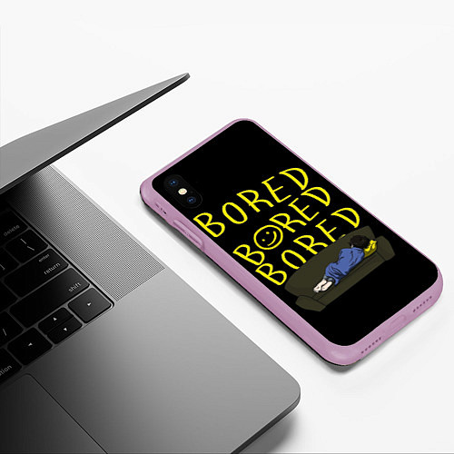 Чехол iPhone XS Max матовый Boreb / 3D-Сиреневый – фото 3