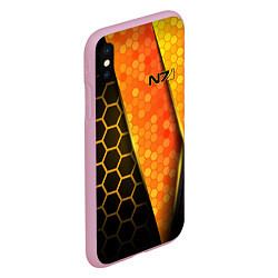 Чехол iPhone XS Max матовый Mass Effect N7, цвет: 3D-розовый — фото 2