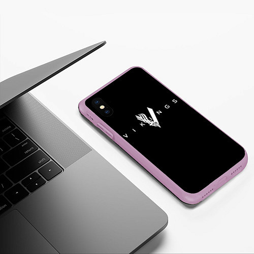 Чехол iPhone XS Max матовый Vikings / 3D-Сиреневый – фото 3