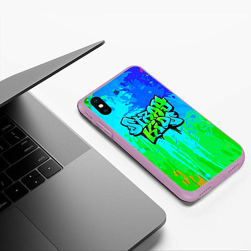 Чехол iPhone XS Max матовый Stray Kids / 3D-Сиреневый – фото 3