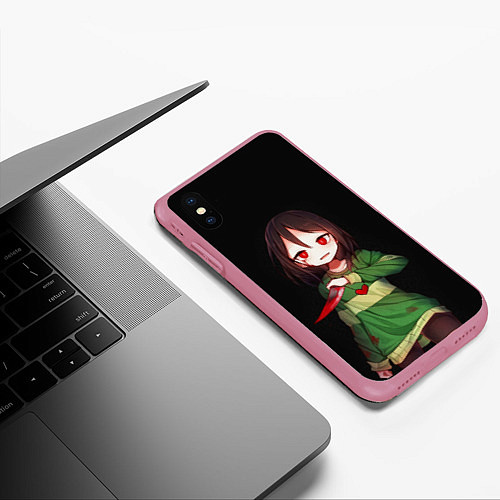 Чехол iPhone XS Max матовый UNDERTALE / 3D-Малиновый – фото 3