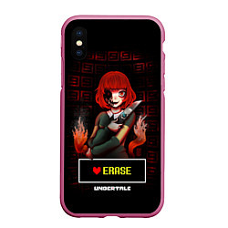 Чехол iPhone XS Max матовый UNDERTALE, цвет: 3D-малиновый