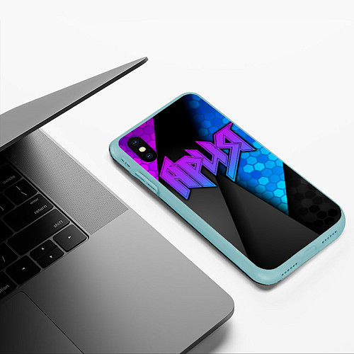 Чехол iPhone XS Max матовый Ария / 3D-Мятный – фото 3
