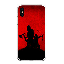 Чехол iPhone XS Max матовый God of War, цвет: 3D-белый