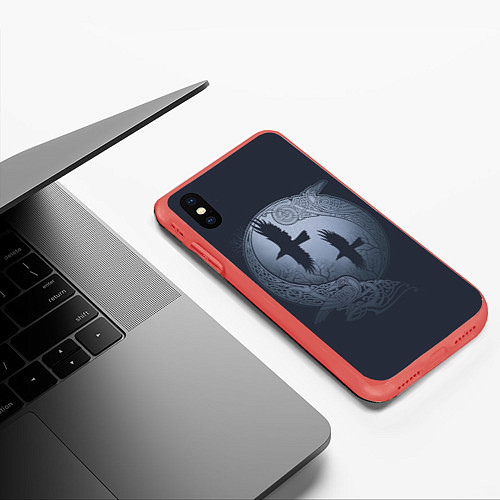 Чехол iPhone XS Max матовый Vikings / 3D-Красный – фото 3