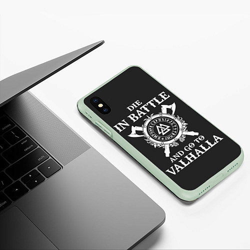 Чехол iPhone XS Max матовый Vikings / 3D-Салатовый – фото 3