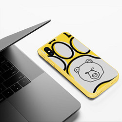 Чехол iPhone XS Max матовый Душа севера - след медведя, цвет: 3D-желтый — фото 2