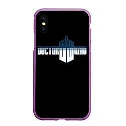 Чехол iPhone XS Max матовый Doctor Who, цвет: 3D-фиолетовый