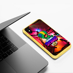 Чехол iPhone XS Max матовый BRAWL STARS НОВОГОДНИЙ, цвет: 3D-желтый — фото 2