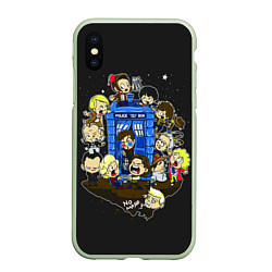 Чехол iPhone XS Max матовый Doctor Who, цвет: 3D-салатовый