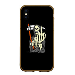 Чехол iPhone XS Max матовый Смерть, цвет: 3D-коричневый