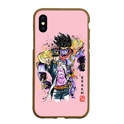 Чехол iPhone XS Max матовый JoJo Bizarre Adventure, цвет: 3D-коричневый