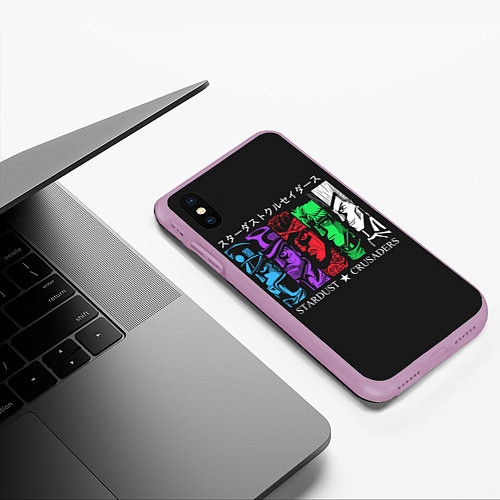 Чехол iPhone XS Max матовый JoJo Bizarre Adventure / 3D-Сиреневый – фото 3