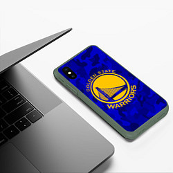 Чехол iPhone XS Max матовый GOLDEN STATE WARRIORS, цвет: 3D-темно-зеленый — фото 2