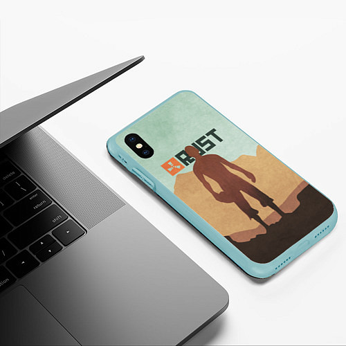 Чехол iPhone XS Max матовый Rust / 3D-Мятный – фото 3