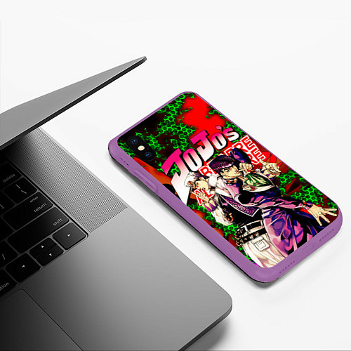 Чехол iPhone XS Max матовый Jojo / 3D-Фиолетовый – фото 3