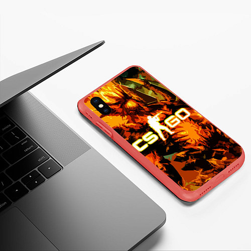 Чехол iPhone XS Max матовый CS:GO / 3D-Красный – фото 3