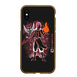 Чехол iPhone XS Max матовый Fairy Tail, цвет: 3D-коричневый