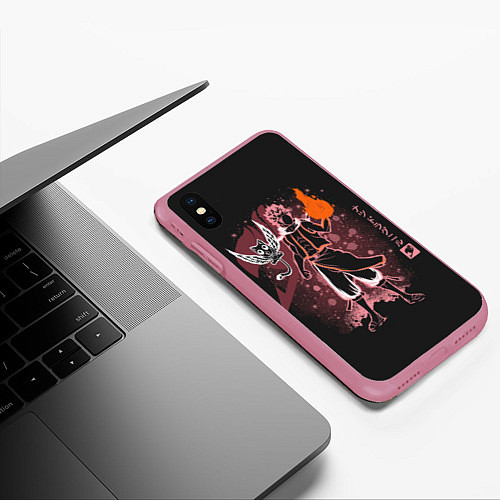 Чехол iPhone XS Max матовый Fairy Tail / 3D-Малиновый – фото 3