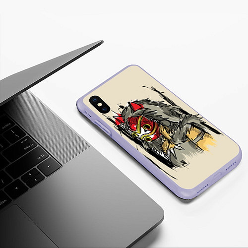 Чехол iPhone XS Max матовый Princess Mononoke / 3D-Светло-сиреневый – фото 3