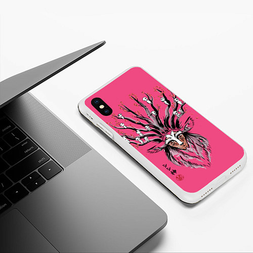 Чехол iPhone XS Max матовый Принцесса Мононоке / 3D-Белый – фото 3