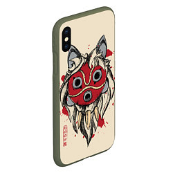 Чехол iPhone XS Max матовый Princess Mononoke, цвет: 3D-темно-зеленый — фото 2