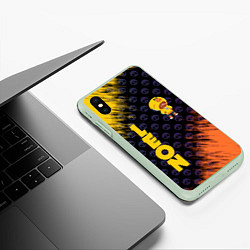 Чехол iPhone XS Max матовый BRAWL STARS SALLY LEON, цвет: 3D-салатовый — фото 2