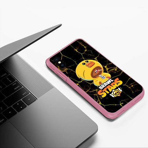 Чехол iPhone XS Max матовый BRAWL STARS SALLY LEON / 3D-Малиновый – фото 3