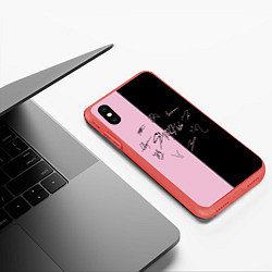 Чехол iPhone XS Max матовый STRAY KIDS, цвет: 3D-красный — фото 2