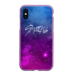 Чехол iPhone XS Max матовый STRAY KIDS, цвет: 3D-фиолетовый