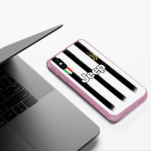 Чехол iPhone XS Max матовый Juventus home 20-21 / 3D-Розовый – фото 3