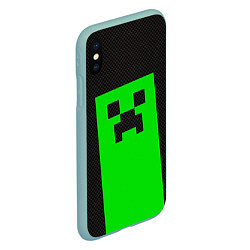 Чехол iPhone XS Max матовый MINECRAFT карбон, цвет: 3D-мятный — фото 2