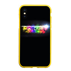Чехол iPhone XS Max матовый MINECRAFT, цвет: 3D-желтый