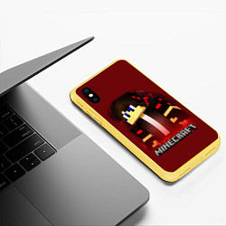 Чехол iPhone XS Max матовый MINECRAFT, цвет: 3D-желтый — фото 2