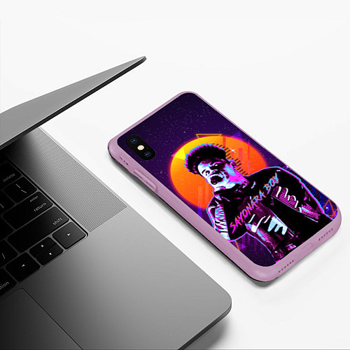 Чехол iPhone XS Max матовый Элджей / 3D-Сиреневый – фото 3